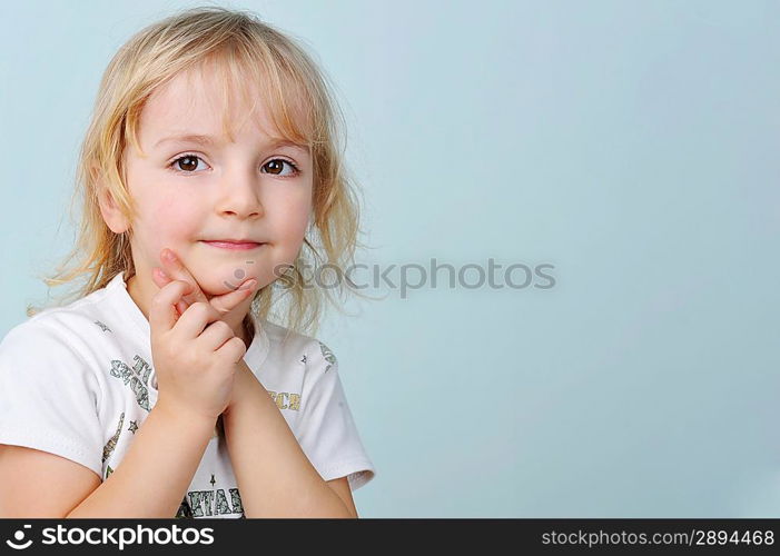 Portrait of lovely blond little girl