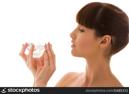 portrait of lovely woman with big diamond