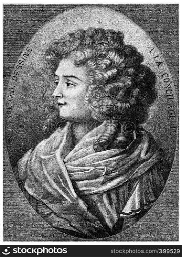Portrait of Madame Roland, vintage engraved illustration.