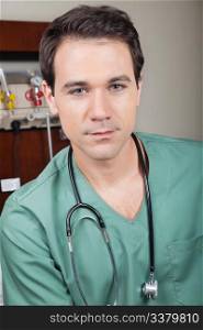 Portrait of male doctor in hospital