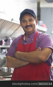 Portrait of man in restaurant kitchen