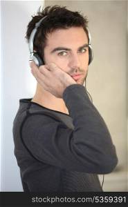 Portrait of man with headphones