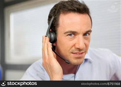 Portrait of man with headset