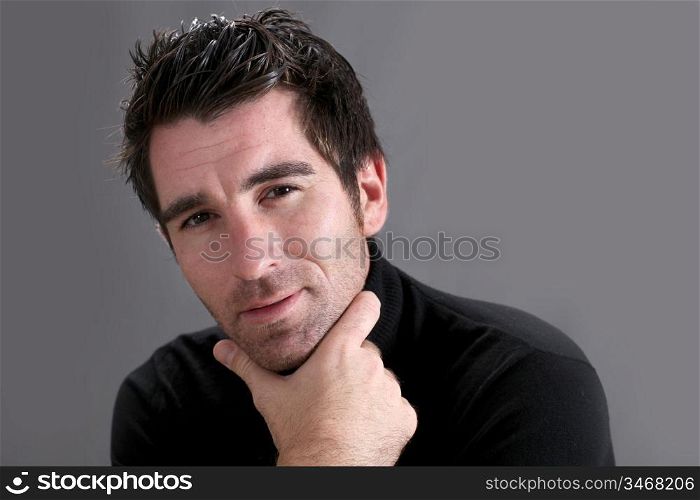 Portrait of man with turtleneck jersey