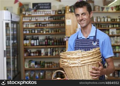 Portrait Of Man Working In Delicatessen