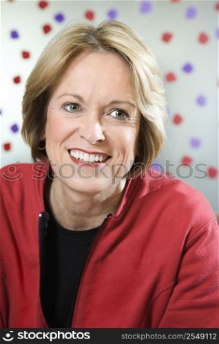 Portrait of mature Caucasian adult female.