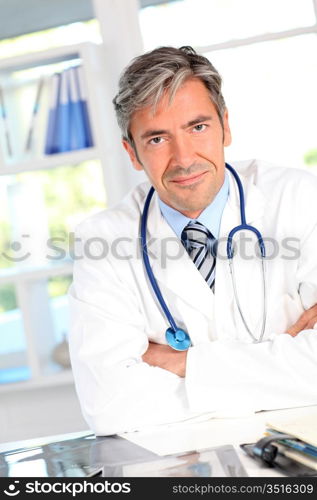 Portrait of medical people using electronic tablet
