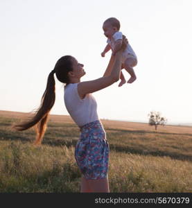 Portrait of mother and baby