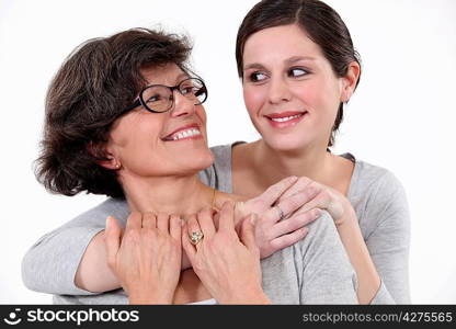 Portrait of mother and daughter