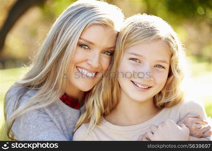 Portrait Of Mother And Daughter In Countryside