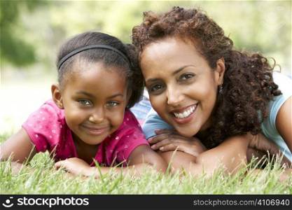 Portrait Of Mother And Daughter In Park