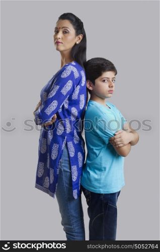 Portrait of mother and son