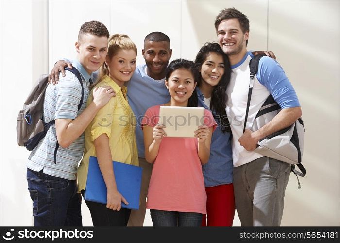 Portrait Of Multi-Ethnic Group Of Students In Classroom