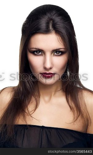 portrait of mystic woman on white background