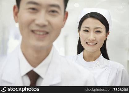 Portrait of Nurse, Doctor in Foreground