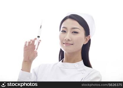 Portrait of Nurse Holding a Syringe