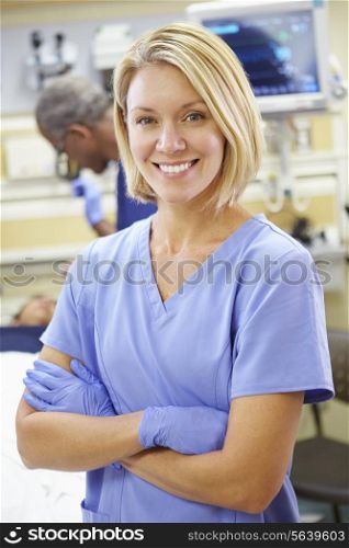 Portrait Of Nurse Working In Emergency Room