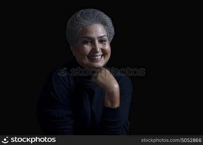 Portrait of old woman smiling