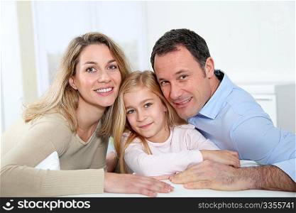 Portrait of parents and daughter