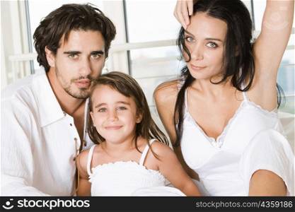 Portrait of parents and their daughter