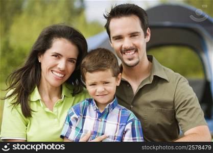 Portrait of parents and their son