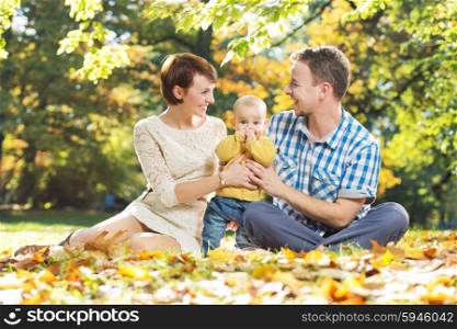 Portrait of parents with beloved baby