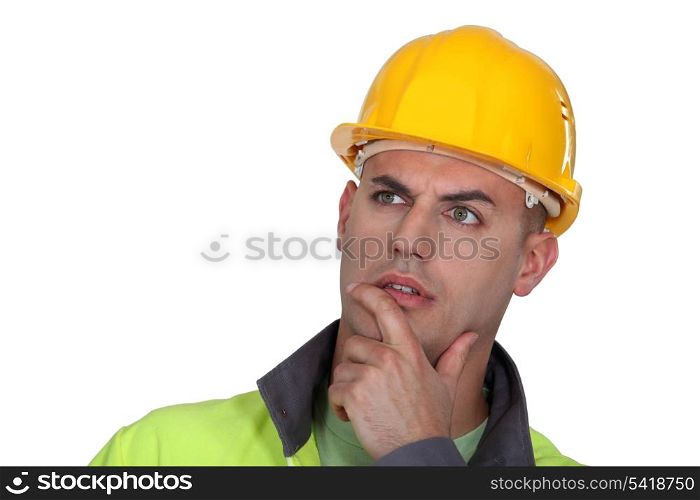 Portrait of pensive worker