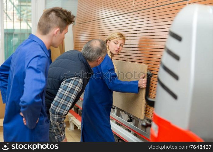 portrait of people at carpentry class