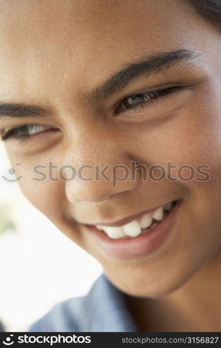 Portrait Of Pre-Teen Girl Smiling