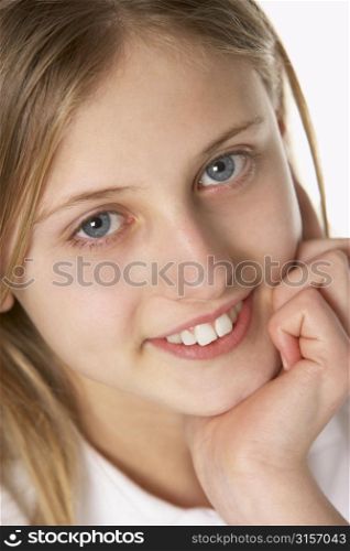 Portrait Of Pre-Teen Girl Smiling