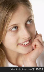 Portrait Of Pre-Teen Girl Smiling