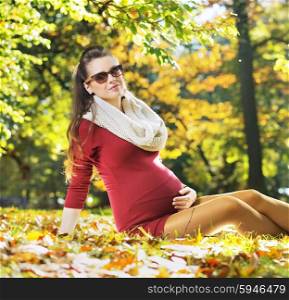 Portrait of pregnant beautiful woman