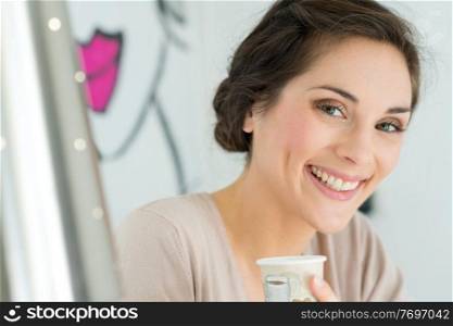 portrait of pretty woman smiling