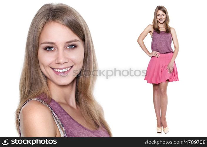 Portrait of pretty young blonde woman
