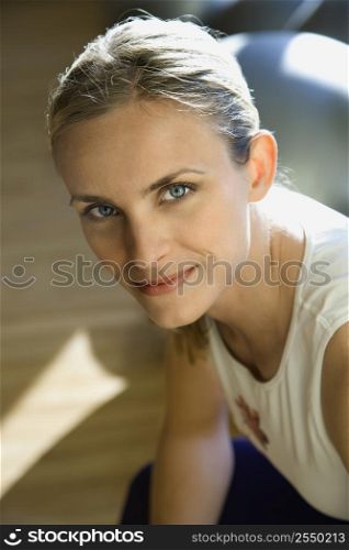 Portrait of prime adult female Caucasian at gym.