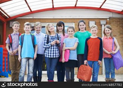 Portrait Of Pupils In School Playground