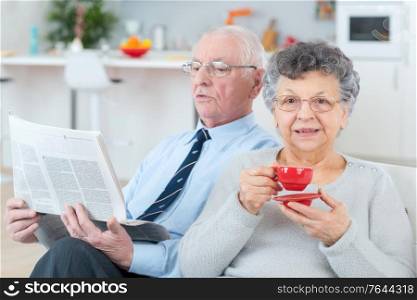 Portrait of retired couple in the home