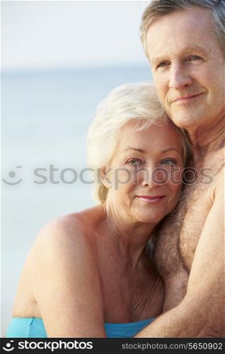 Portrait Of Romantic Senior Couple On Beach