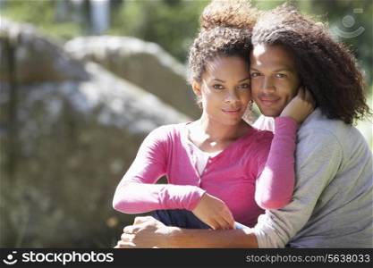 Portrait Of Romantic Young Couple In Countryside