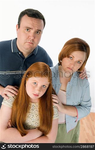 Portrait of sad family