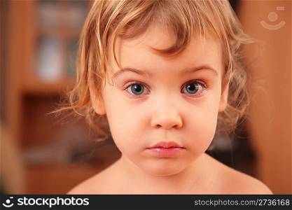 portrait of sad little girl