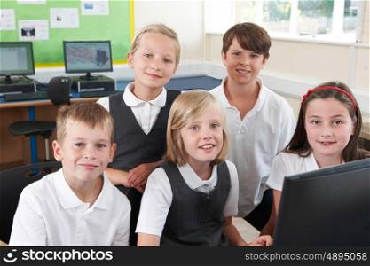 Portrait Of School Children In Computer Class