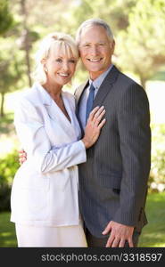 Portrait Of Senior Bridal Couple Outdoors