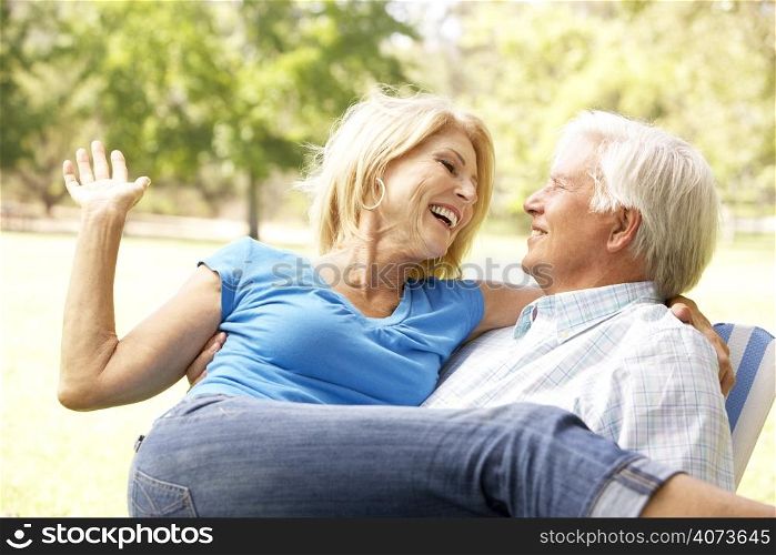 Portrait Of Senior Couple Enjoying Day In Park
