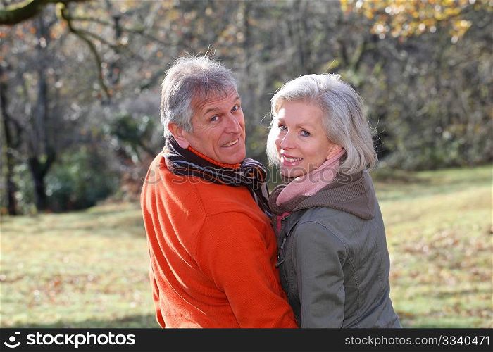 Portrait of senior couple in countryside
