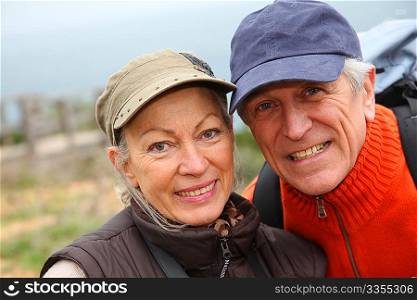 Portrait of senior couple on hiking day