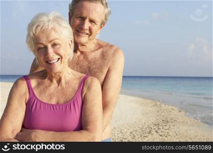 Portrait Of Senior Couple On Tropical Beach Holiday