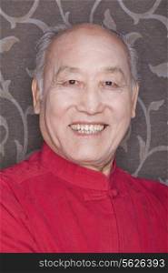 Portrait of Senior Man in Traditional Chinese Clothing