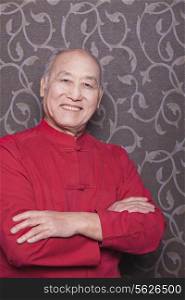 Portrait of Senior Man in Traditional Chinese Clothing