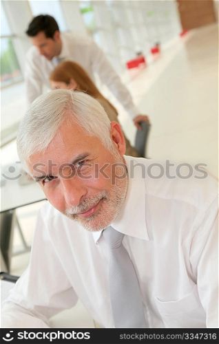 Portrait of senior salesman